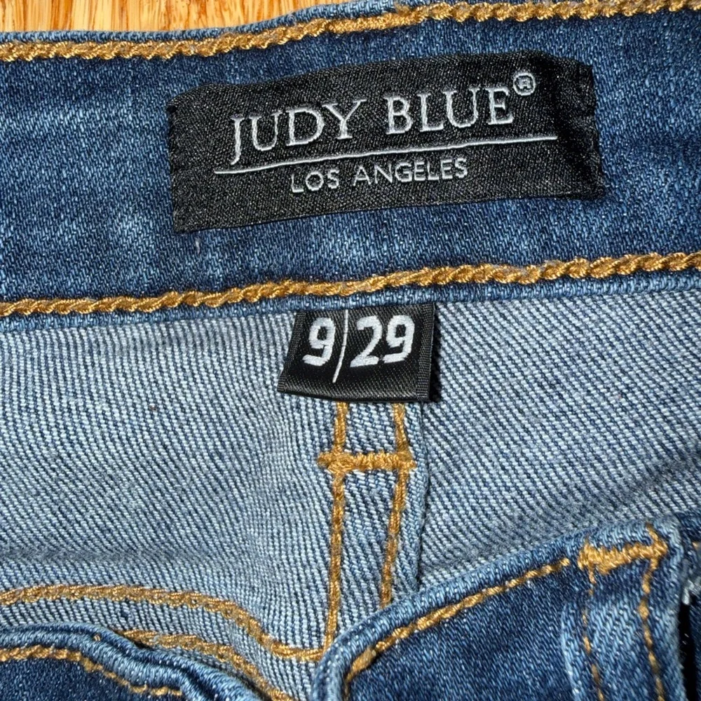 Judy Blue Distressed Straight Leg Jeans - Blue - Picture 3 of 3